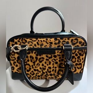 Cole Haan leopard hair calf crossbody satchel